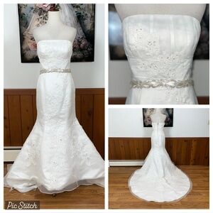 Elegant Symphony Strapless Organza Wedding Gown!